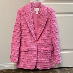 Pink Textured Women's Blazer